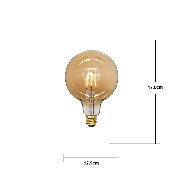 LED-lampa E27 G125 Plain Amber