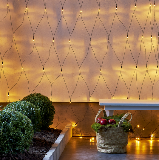 Ljusnät golden warm white 3x3 m