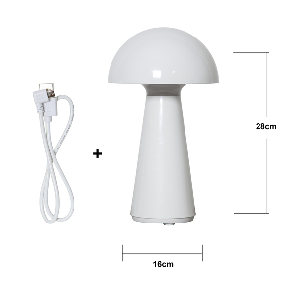 Bordslampa Mushroom Vit/Svart