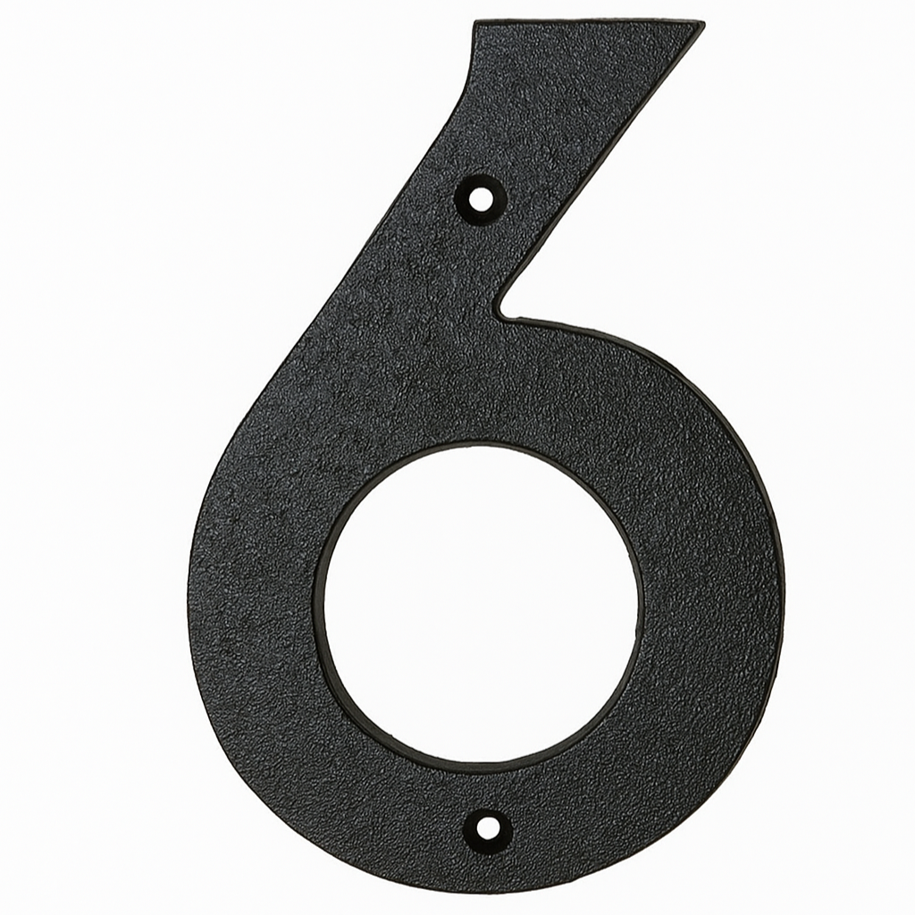 FASADSIFFRA "6" GJUTJÄRN, 16cm