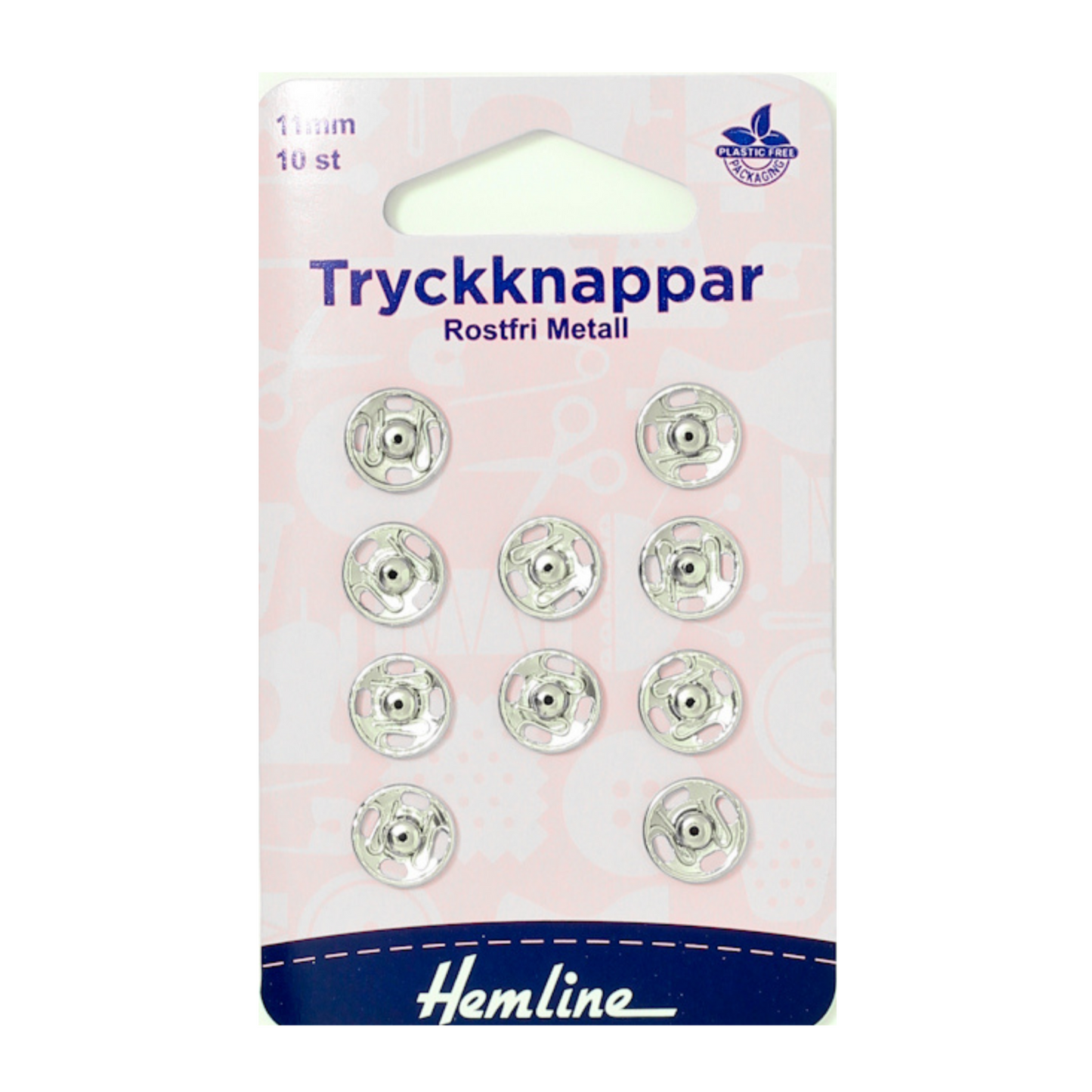 Tryckknappar 11 mm Silver 10 st