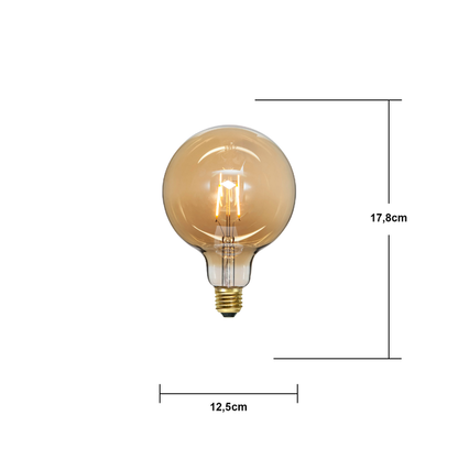 LED-lampa E27 G125 Plain Amber