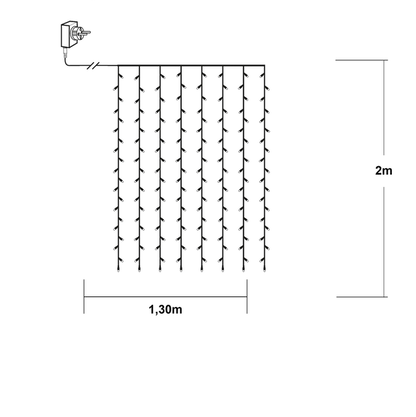 Ljusgardin golden warm white 1,3x2 m