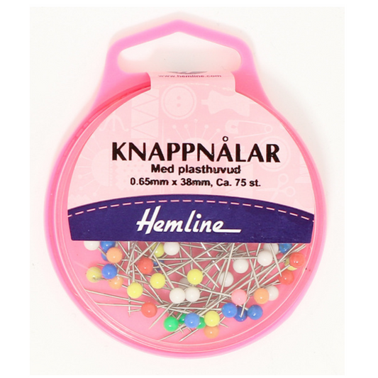 Knappnålar 38 MM x 0,65 med plasthuvud