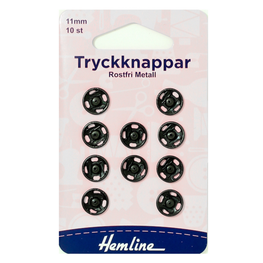 Tryckknappar 11 mm Silver 10 St